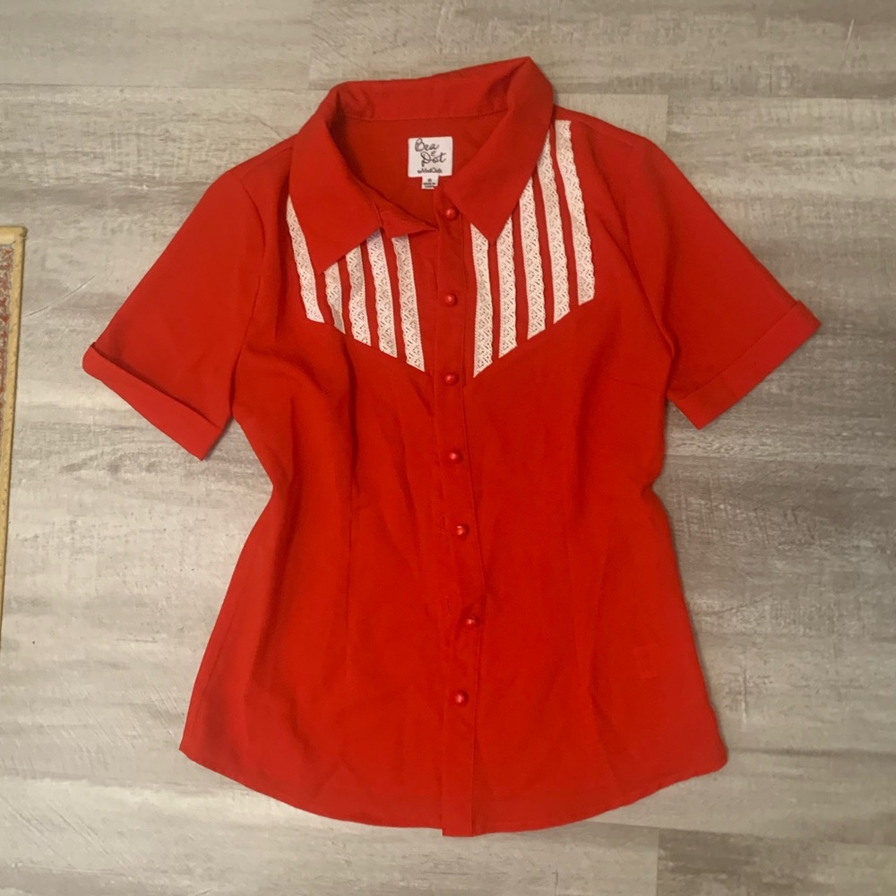 Red button up